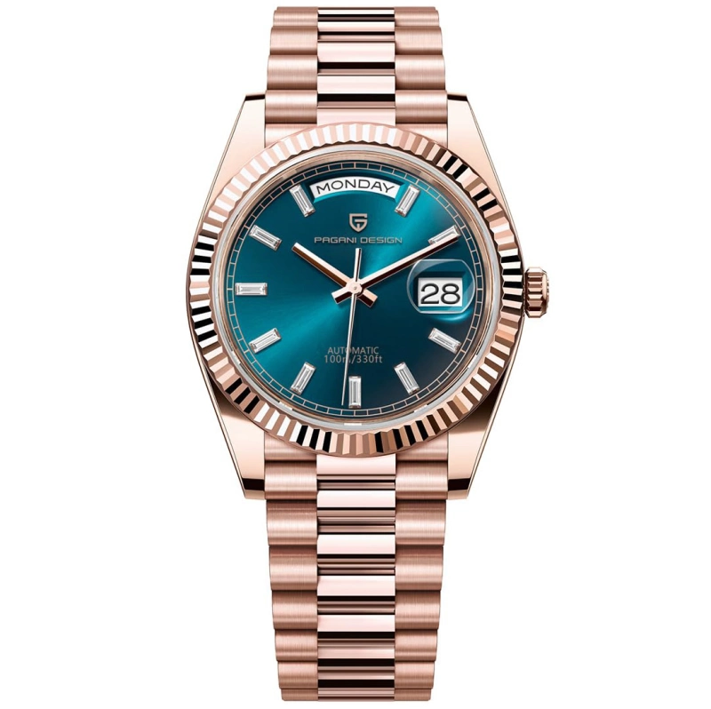 PAGANI DESIGN PD-1752  New Release Men's Automatic Watches, Rose Gold Mechanical Stainless Steel Luxury 36mm Wrist Watch for Men 100M Waterproof AR Coating