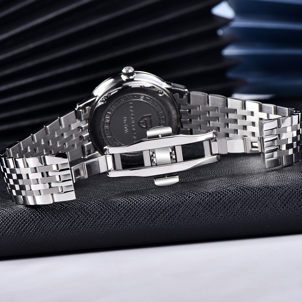 PAGANI DESIGN PD-1795 Quartz Men's Watch Stainless Steel Business Wrist Watch with Bracelet or Leather Watchband, Synthetic Sapphire Dial Glass