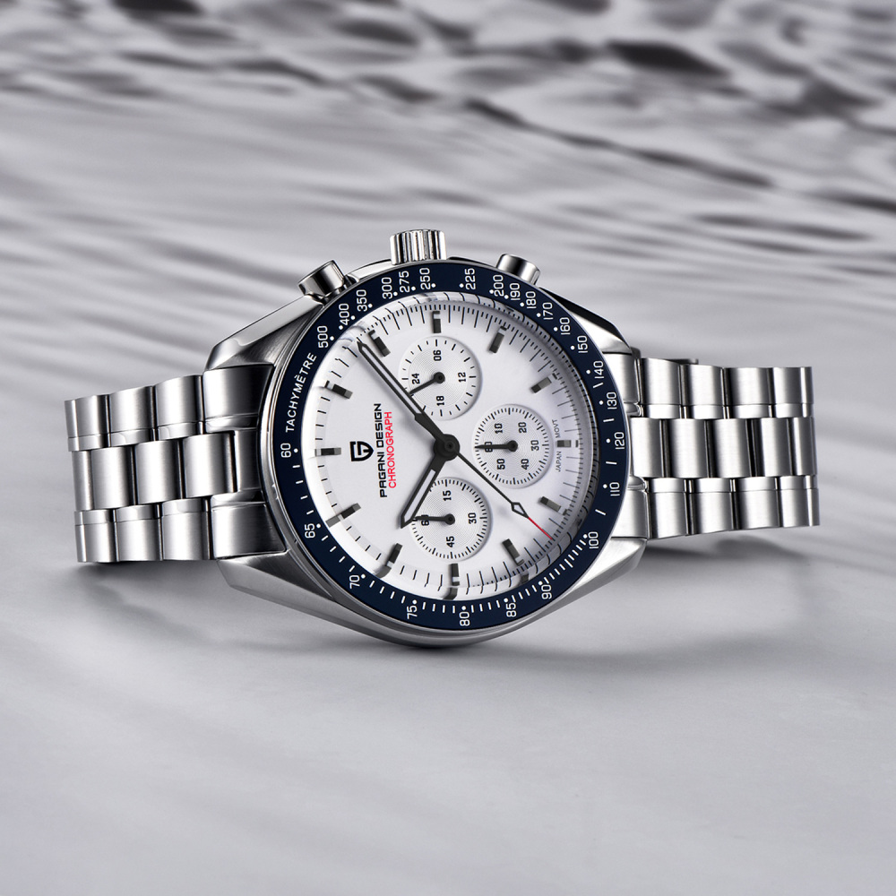PAGANI DESIGN PD-1701 Men's Quartz Watches 40mm New Release full Stainless Steel Waterproof Sports Chronograph Wrist Watch for Men Sapphire Dial Glass