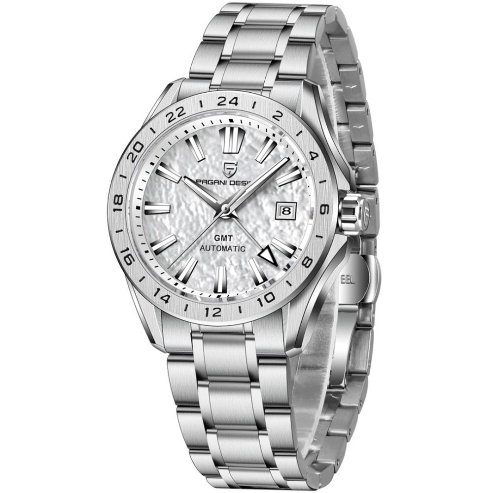 PAGANI DESIGN PD-1792 New GMT Men's Watches 40mm Desert Texture Dial Business Dress Automatic Mechanical Waterproof Wrist Watch for Men