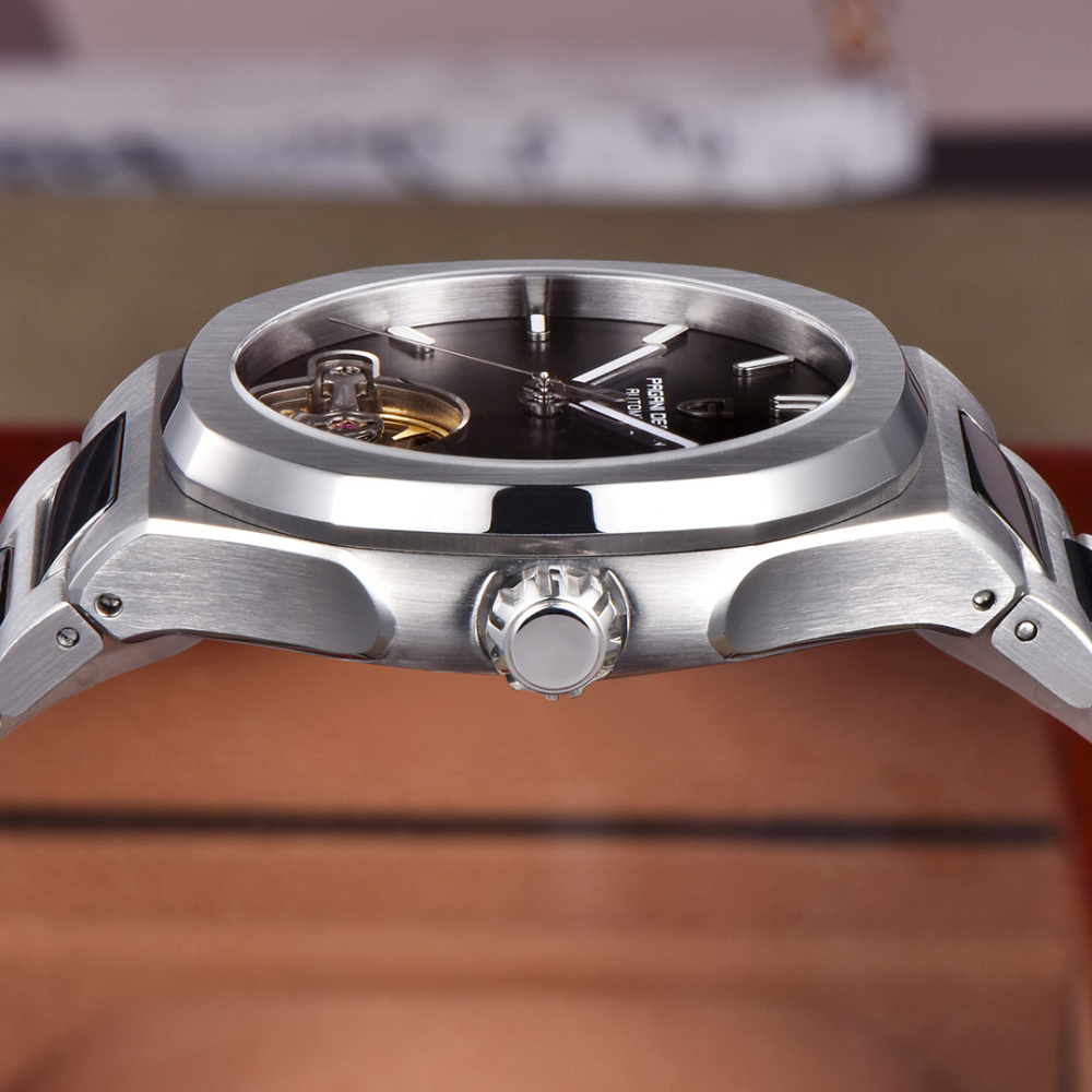 PAGANI DESIGN PD-YS025 New Automatic Men's Watch Full Stainless Steel Mechanical Wrist Watch for Men, Sapphire Dial Glass, Wristwatch with Balance Wheel