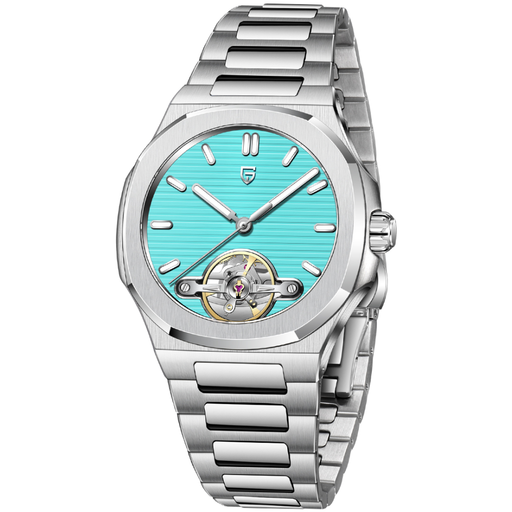 PAGANI DESIGN PD-YS025 New Automatic Men's Watch Full Stainless Steel Mechanical Wrist Watch for Men, Sapphire Dial Glass, Wristwatch with Balance Wheel