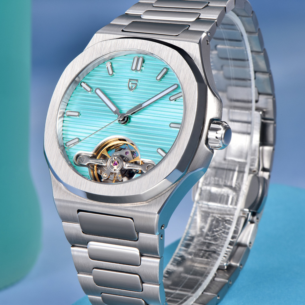 PAGANI DESIGN PD-YS025 New Automatic Men's Watch Full Stainless Steel Mechanical Wrist Watch for Men, Sapphire Dial Glass, Business Wristwatch with Balance Wheel