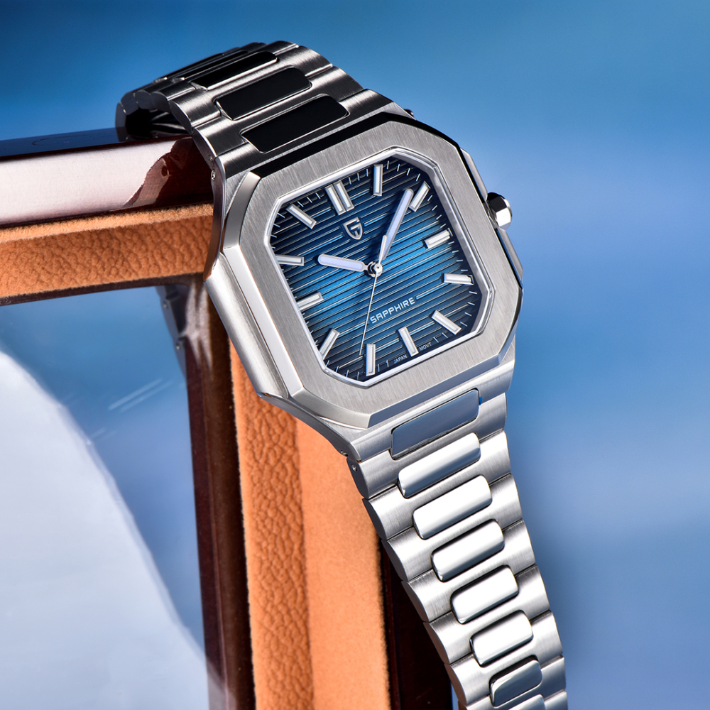 PAGANI DESIGN PD-YS019 Men's Quartz Watch New 37MM Stainless Steel Sports Waterproof Wrist Watch for Men, Synthetic Sapphire, Japan TMI VH31