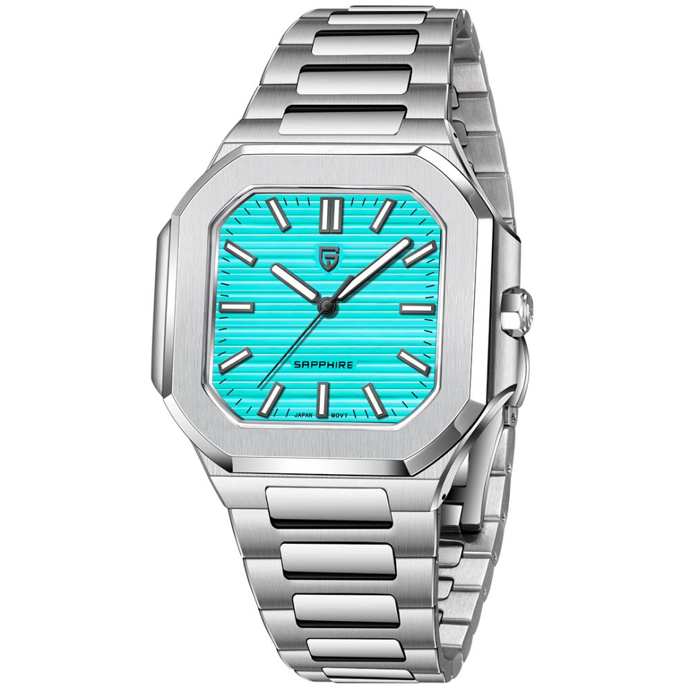 PAGANI DESIGN PD-YS019 Men's Quartz Watch New 37MM Stainless Steel Sports Waterproof Wrist Watch for Men, Synthetic Sapphire, Japan TMI VH31