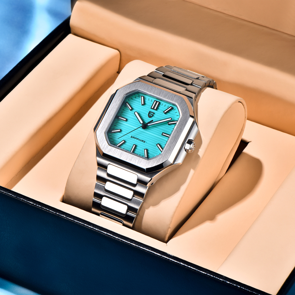 PAGANI DESIGN PD-YS019 Men's Quartz Watch New 37MM Stainless Steel Sports Waterproof Business Wrist Watch for Men, Synthetic Sapphire, Japan TMI VH31