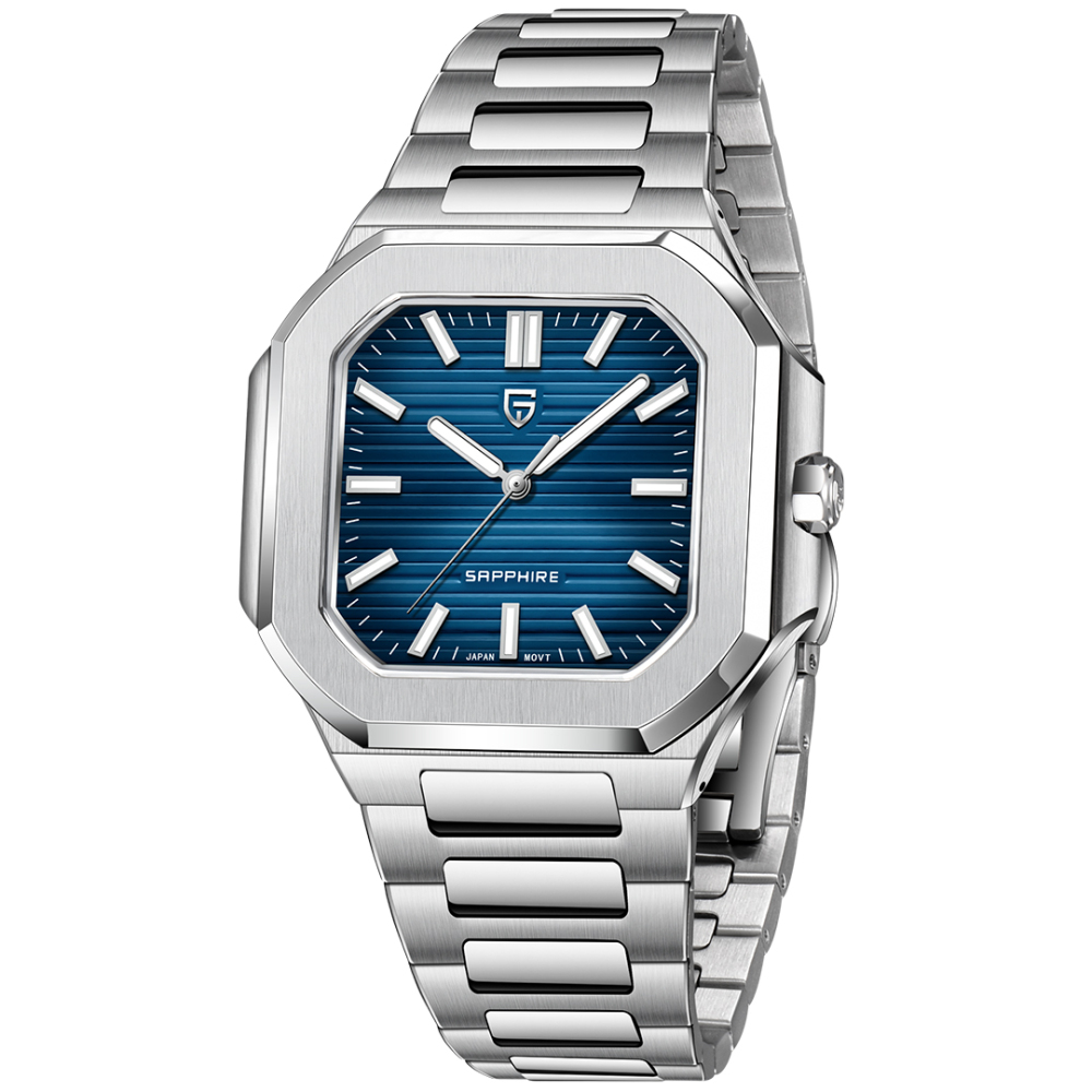 PAGANI DESIGN PD-YS019 Men's Quartz Watch New 37MM Stainless Steel Sports Waterproof Wrist Watch for Men, Synthetic Sapphire, Japan TMI VH31