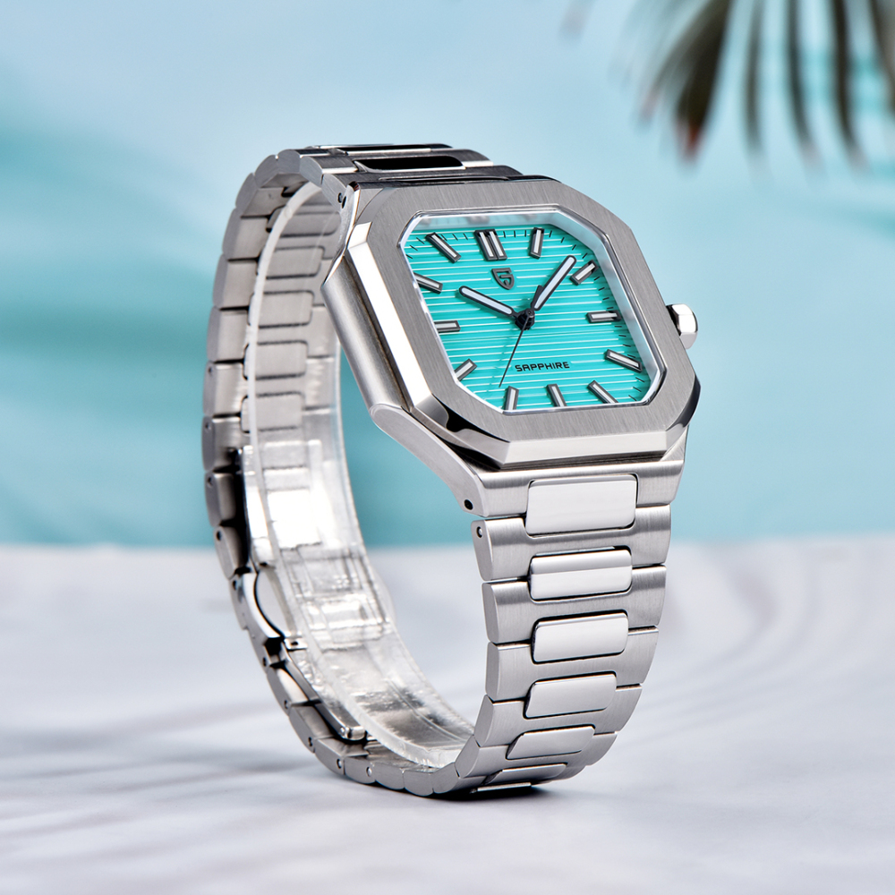 PAGANI DESIGN PD-YS019 Men's Quartz Watch New 37MM Stainless Steel Sports Waterproof Business Wrist Watch for Men, Synthetic Sapphire, Japan TMI VH31