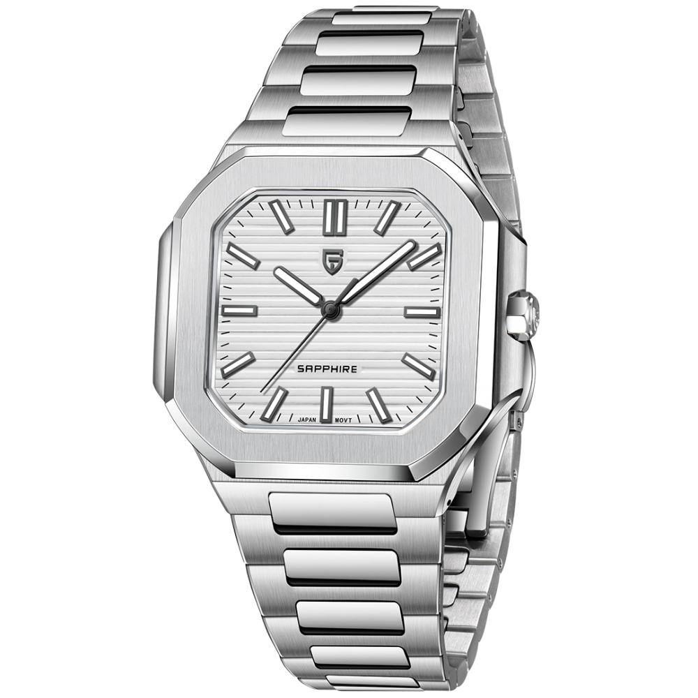 PAGANI DESIGN PD-YS019 Men's Quartz Watch New 37MM Stainless Steel Sports Waterproof Business Wrist Watch for Men, Synthetic Sapphire, Japan TMI VH31