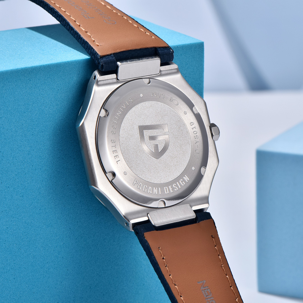 PAGANI DESIGN PD-YS019 Men's Quartz Watch New 37MM Stainless Steel Sports Waterproof Business Wrist Watch for Men, Synthetic Sapphire, Japan TMI VH31