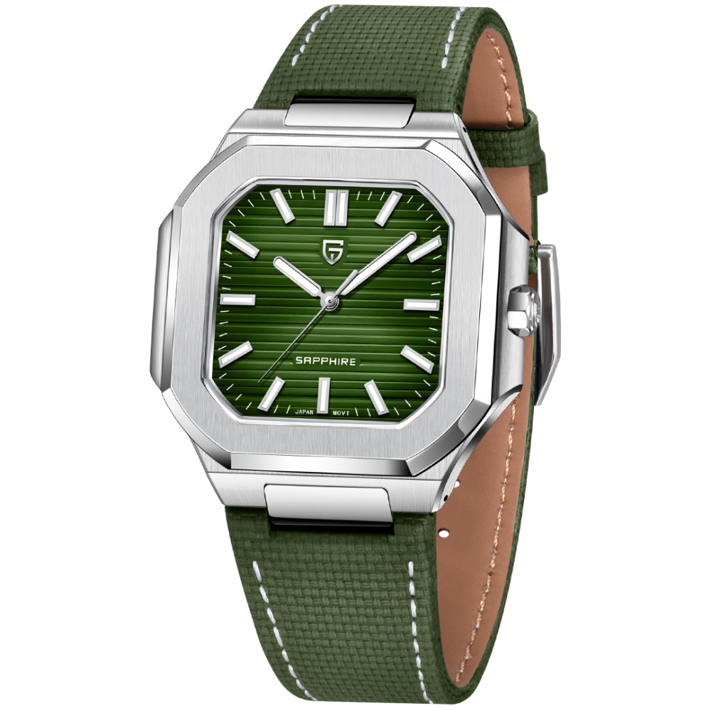 PAGANI DESIGN PD-YS019 Men's Quartz Watch New 37MM Stainless Steel Sports Waterproof Business Wrist Watch for Men, Synthetic Sapphire, Japan TMI VH31