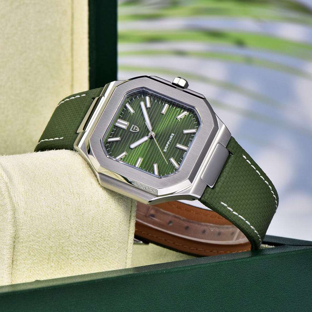 PAGANI DESIGN PD-YS019 Men's Quartz Watch New 37MM Stainless Steel Sports Waterproof Business Wrist Watch for Men, Synthetic Sapphire, Japan TMI VH31