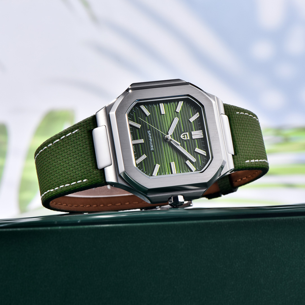 PAGANI DESIGN PD-YS019 Men's Quartz Watch New 37MM Stainless Steel Sports Waterproof Business Wrist Watch for Men, Synthetic Sapphire, Japan TMI VH31