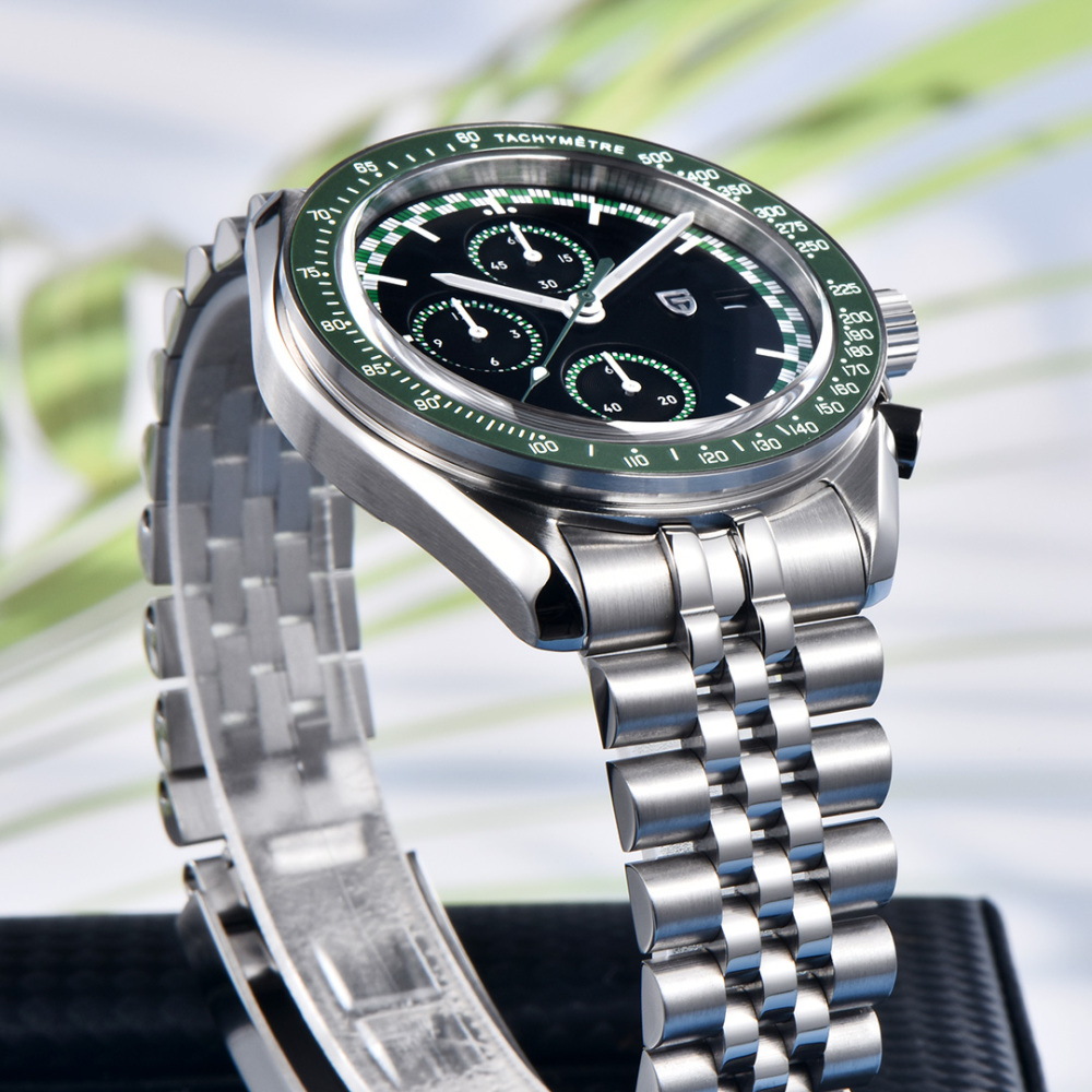 PAGANI DESIGN PD-1816 New Chronograph Men's Watch Stainless Steel Sports Wrist Watch with Jubilee Bracelet, Sapphire Dial Glass, VK67 Movement