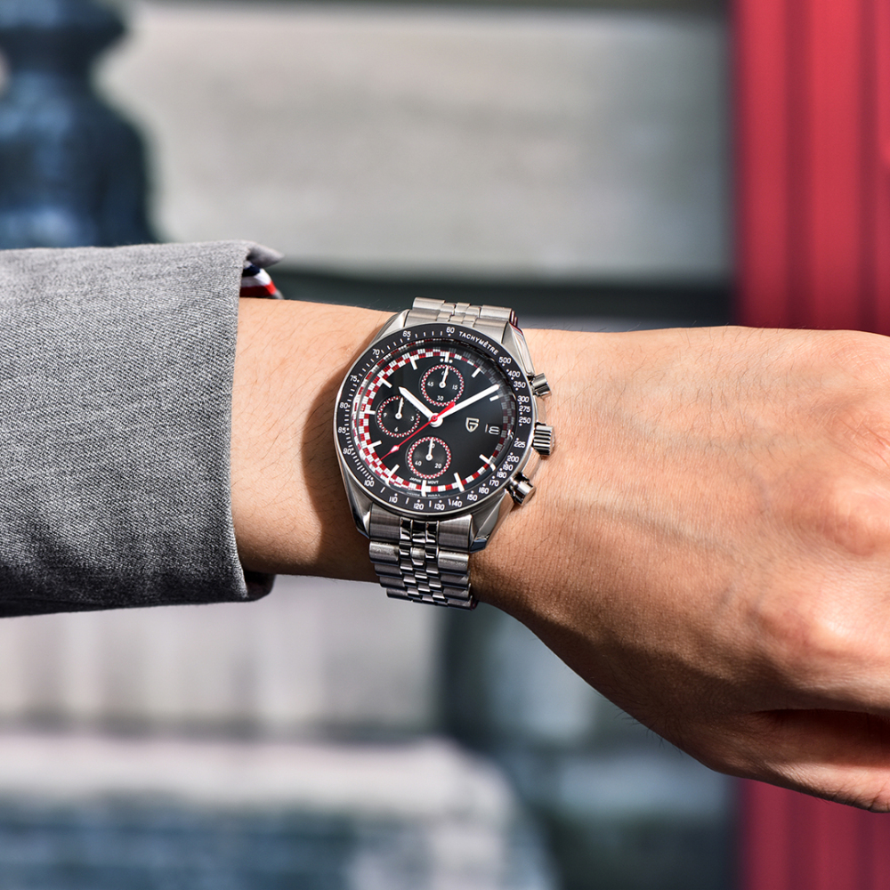 PAGANI DESIGN PD-1816 New Chronograph Men's Watch Stainless Steel Sports Wrist Watch with Jubilee Bracelet, Sapphire Dial Glass, VK67 Movement