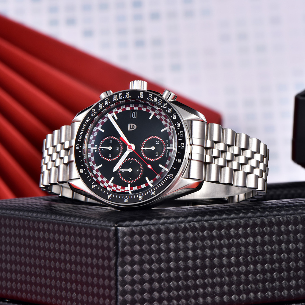PAGANI DESIGN PD-1816 New Chronograph Men's Watch Stainless Steel Sports Wrist Watch with Jubilee Bracelet, Sapphire Dial Glass, VK67 Movement