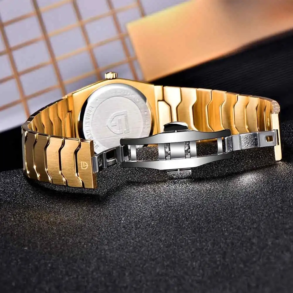 PAGANI DESIGN PD-YS020 Ultra Thin 7mm Men's Quartz Watch 10Bar Waterproof Stainless Steel Wrist Watch for Men C3 Upgrade Lume, Synthetic Sapphire Dial Glass