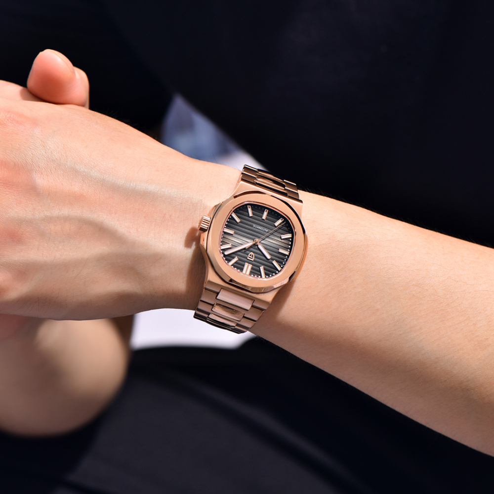 PAGANI DESIGN PD-1728 Rose Gold Men's Automatic Watches 40mm Luxury Stainless Steel Casual Waterproof Wrist Watches Sapphire Dial Glass New