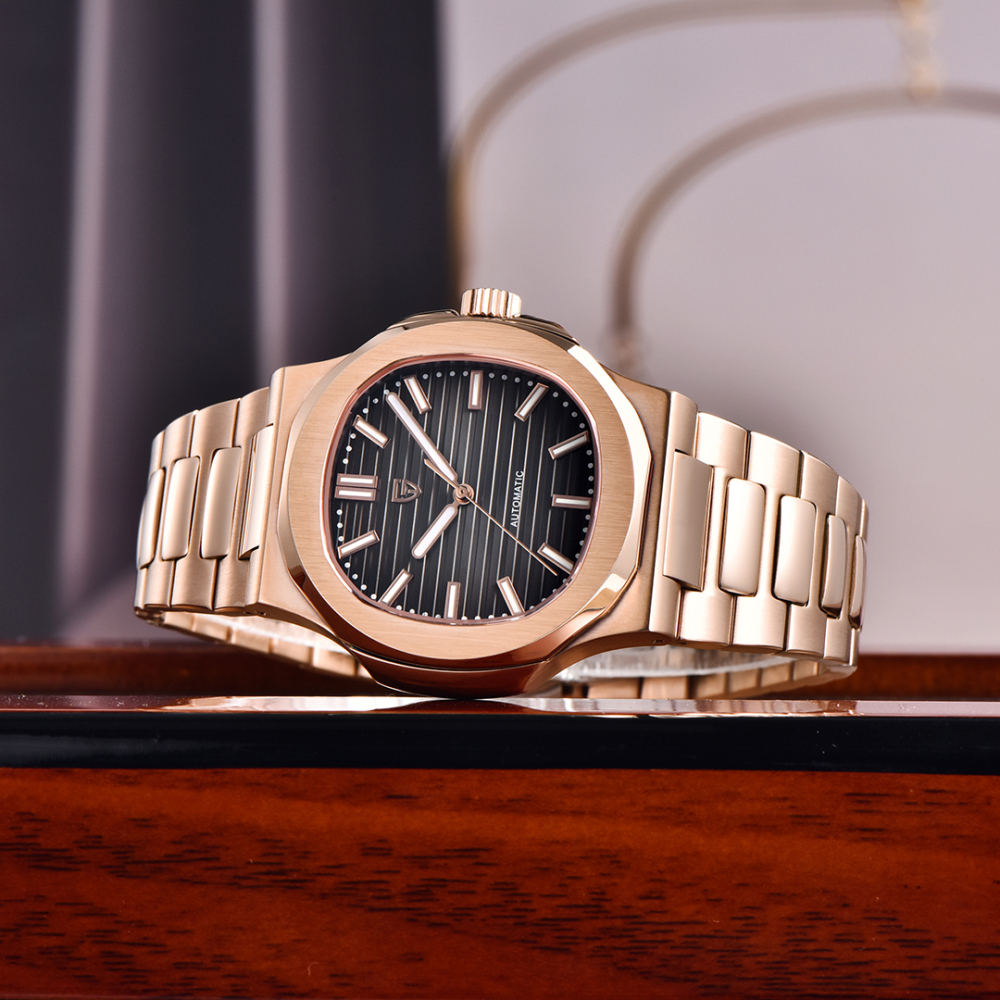 PAGANI DESIGN PD-1728 Rose Gold Men's Automatic Watches 40mm Luxury Stainless Steel Casual Waterproof Wrist Watches Sapphire Dial Glass New