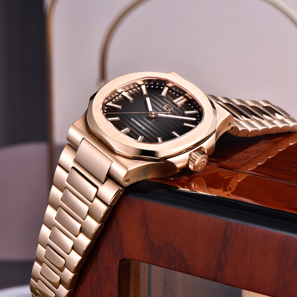 PAGANI DESIGN PD-1728 Rose Gold Men's Automatic Watches 40mm Luxury Stainless Steel Casual Waterproof Wrist Watches Sapphire Dial Glass New