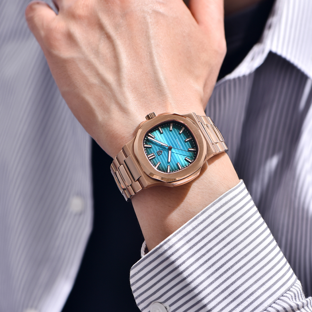 PAGANI DESIGN PD-1728 Rose Gold Men's Automatic Watches 40mm Luxury Stainless Steel Casual Waterproof Wrist Watches Sapphire Dial Glass New