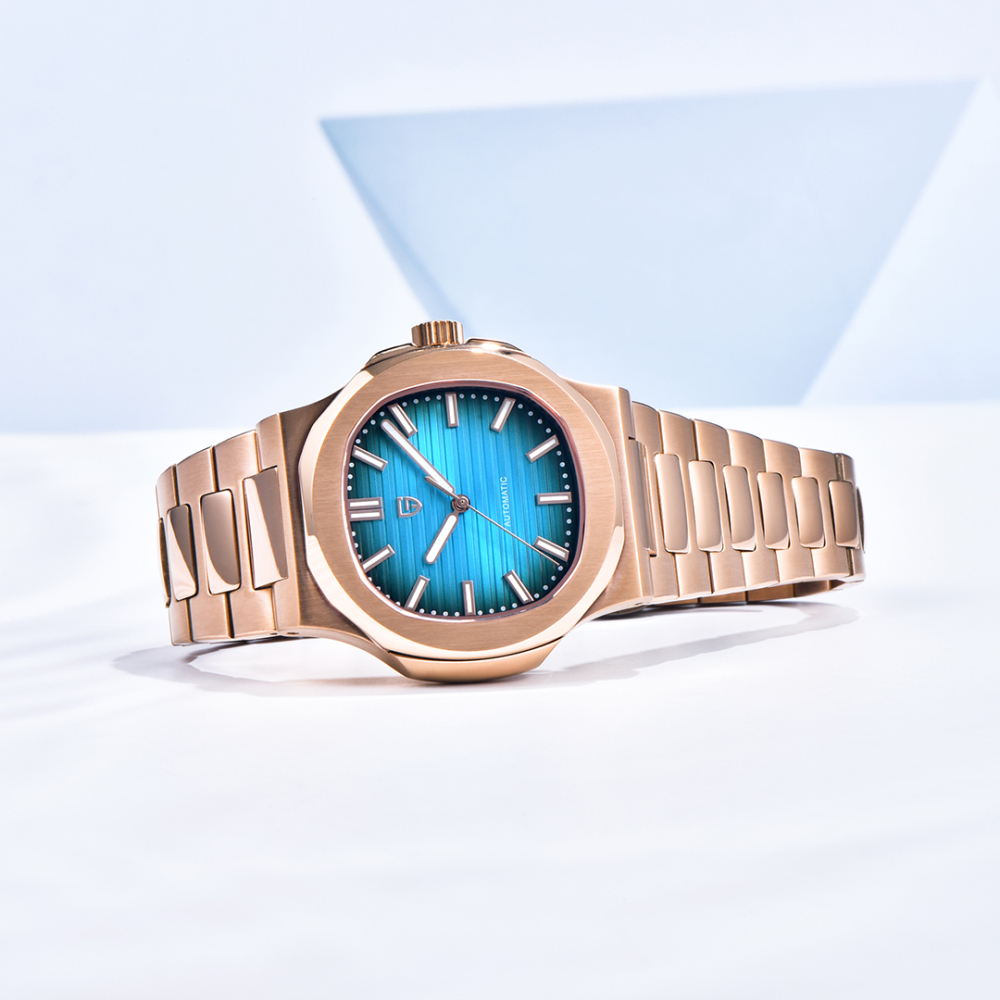 PAGANI DESIGN PD-1728 Rose Gold Men's Automatic Watches 40mm Luxury Stainless Steel Casual Waterproof Wrist Watches Sapphire Dial Glass New