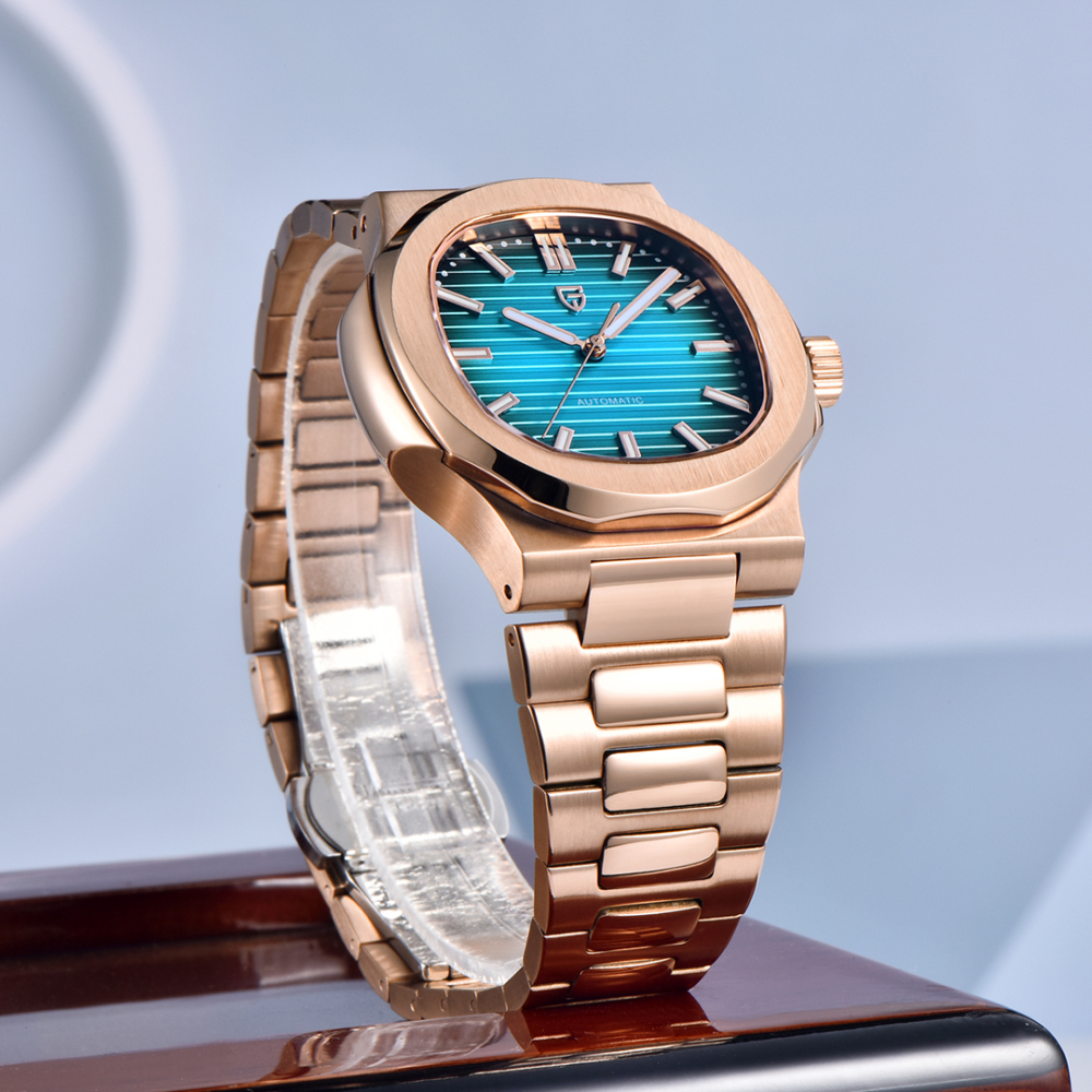 PAGANI DESIGN PD-1728 Rose Gold Men's Automatic Watches 40mm Luxury Stainless Steel Casual Waterproof Wrist Watches Sapphire Dial Glass New