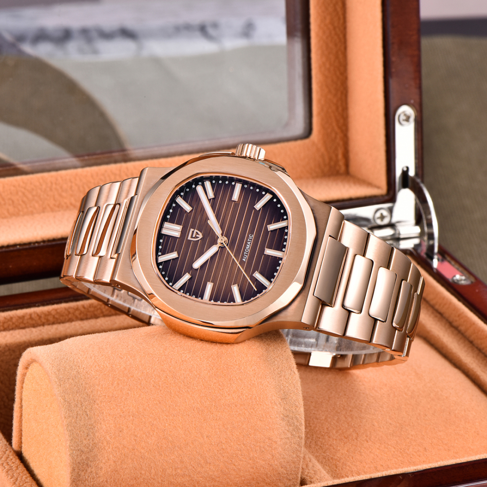 PAGANI DESIGN PD-1728 Rose Gold Men's Automatic Watches 40mm Luxury Stainless Steel Casual Waterproof Wrist Watches Sapphire Dial Glass New