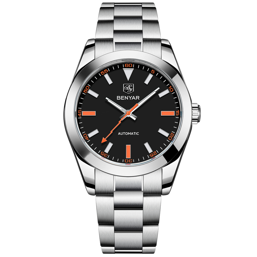 BENYAR BY-5218 Men's Automatic Watch 40mm Luxury Mechanical full Steel Wrist Watch for Men