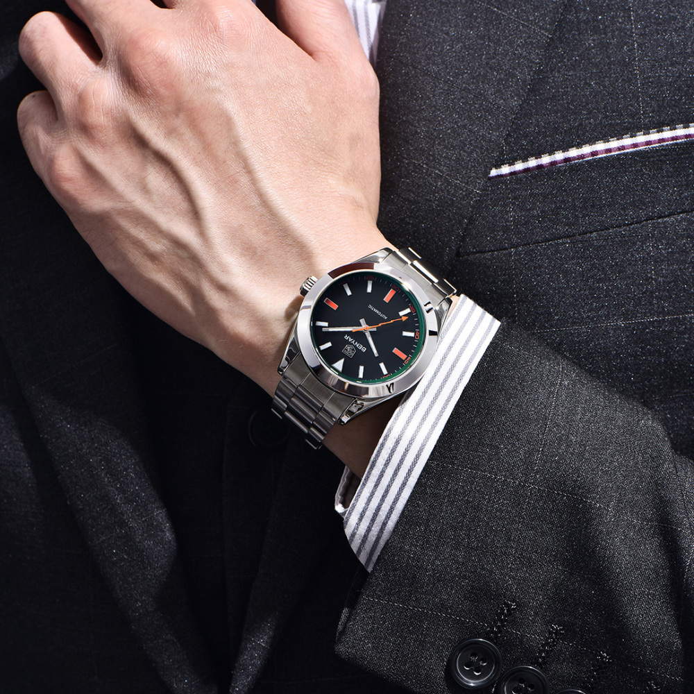 BENYAR BY-5218 Men's Automatic Watch 40mm Luxury Mechanical full Steel Wrist Watch for Men