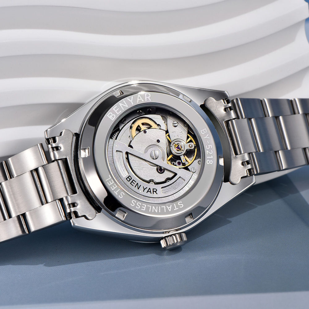 BENYAR BY-5218 Men's Automatic Watch 40mm Luxury Mechanical full Steel Wrist Watch for Men