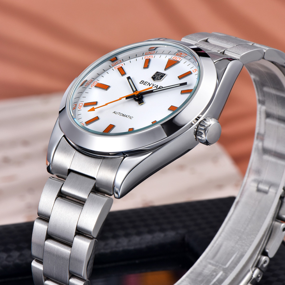 BENYAR BY-5218 Men's Automatic Watch 40mm Luxury Mechanical full Steel Wrist Watch for Men