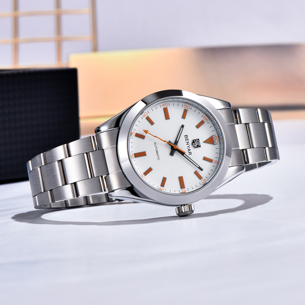 BENYAR BY-5218 Men's Automatic Watch 40mm Luxury Mechanical full Steel Wrist Watch for Men