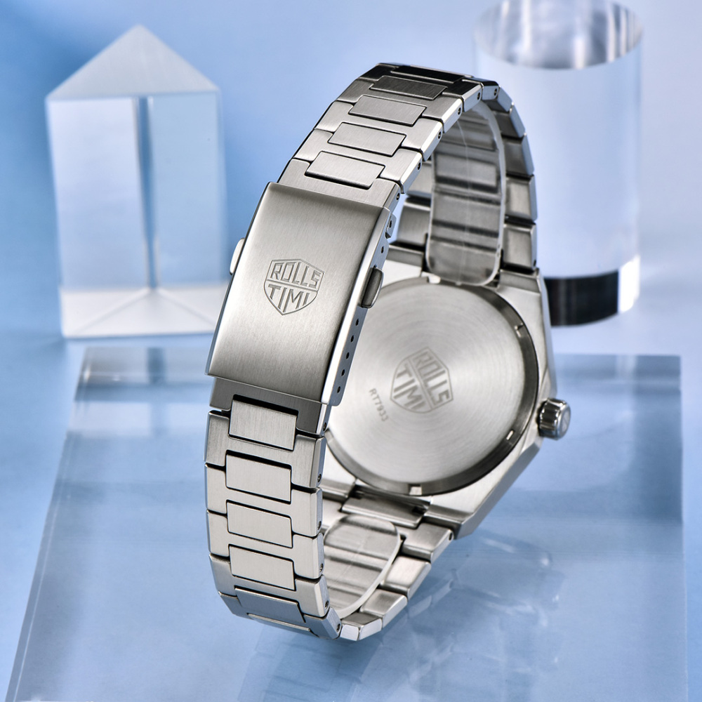 RollsTimi RT7933 Men's Watches Luxury Stainless Steel Quartz Analog Wristwatch for Men, 50M Waterproof, Synthetic Sapphire Dial Glass