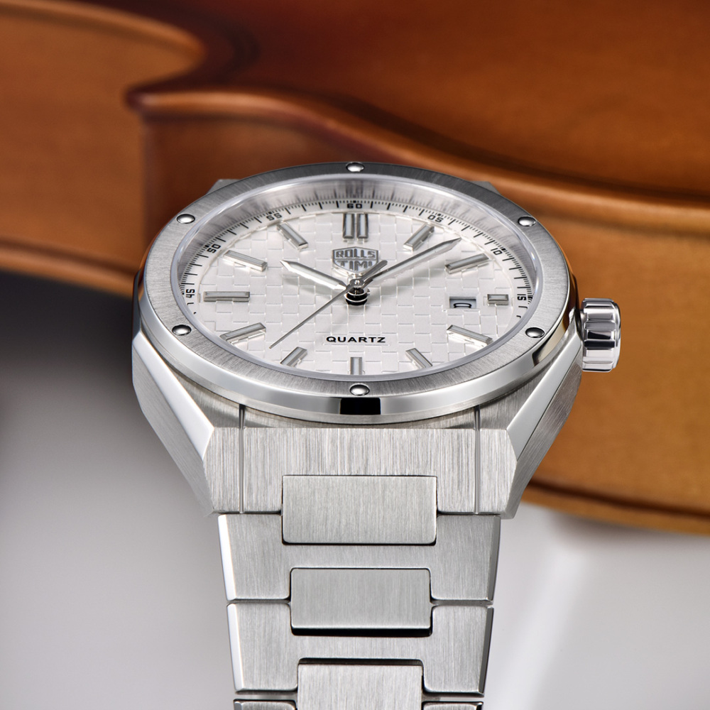 RollsTimi RT7933 Men's Watches Luxury Stainless Steel Quartz Analog Wristwatch for Men, 50M Waterproof, Synthetic Sapphire Dial Glass