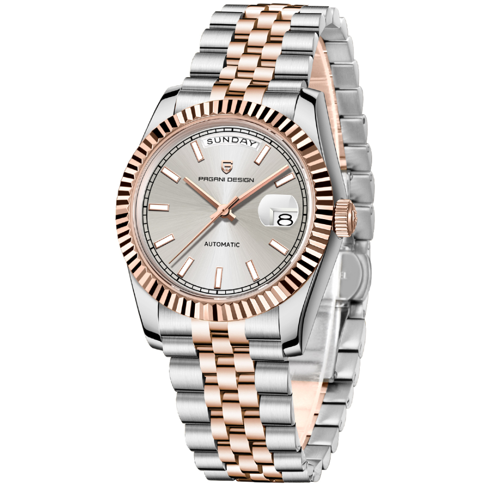 PAGANI DESIGN PD-1752  New Release Men's Automatic Watches, Rose Gold Mechanical Stainless Steel Luxury 36mm Wrist Watch for Men 100M Waterproof AR Coating