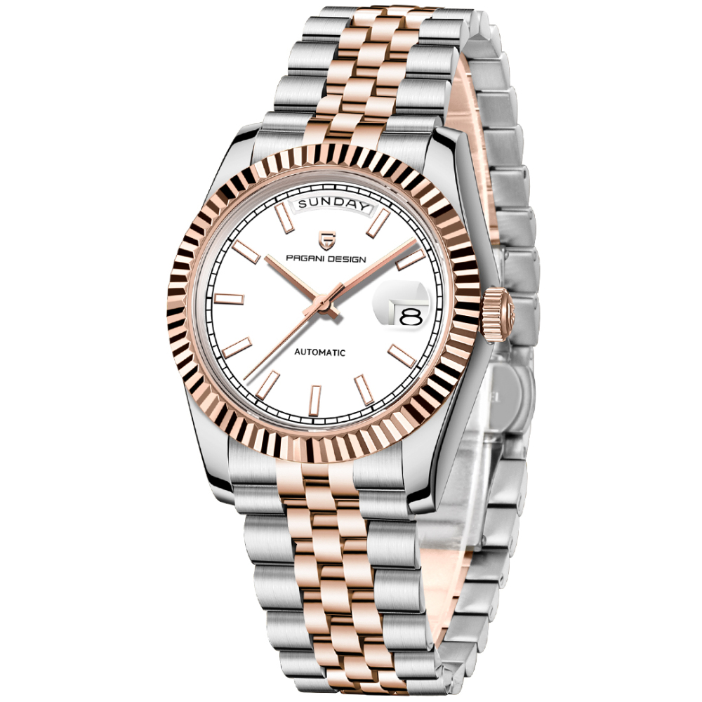 PAGANI DESIGN PD-1752  New Release Men's Automatic Watches, Rose Gold Mechanical Stainless Steel Luxury 36mm Wrist Watch for Men 100M Waterproof AR Coating