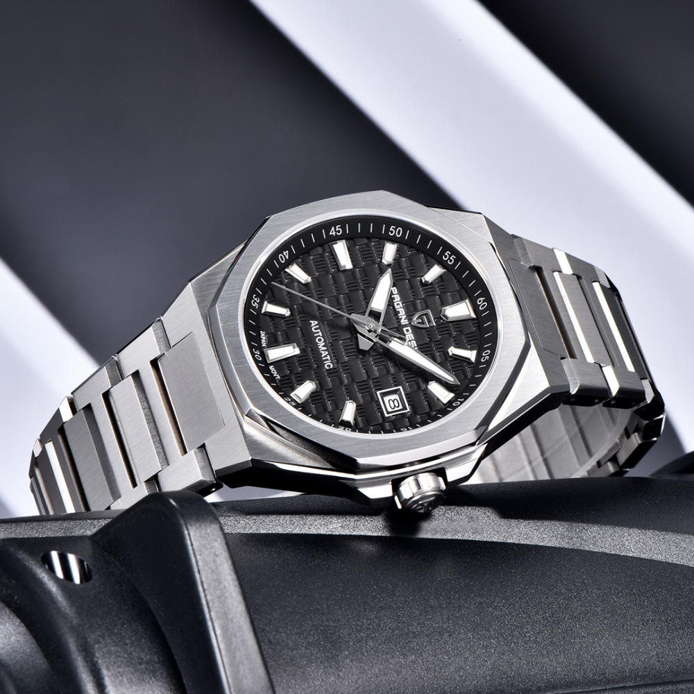 PAGANI DESIGN PD-YS023 New Automatic Men's Watch 40MM Full Stainless Steel Mechanical Sports Wrist Watch for Men, Synthetic Sapphire