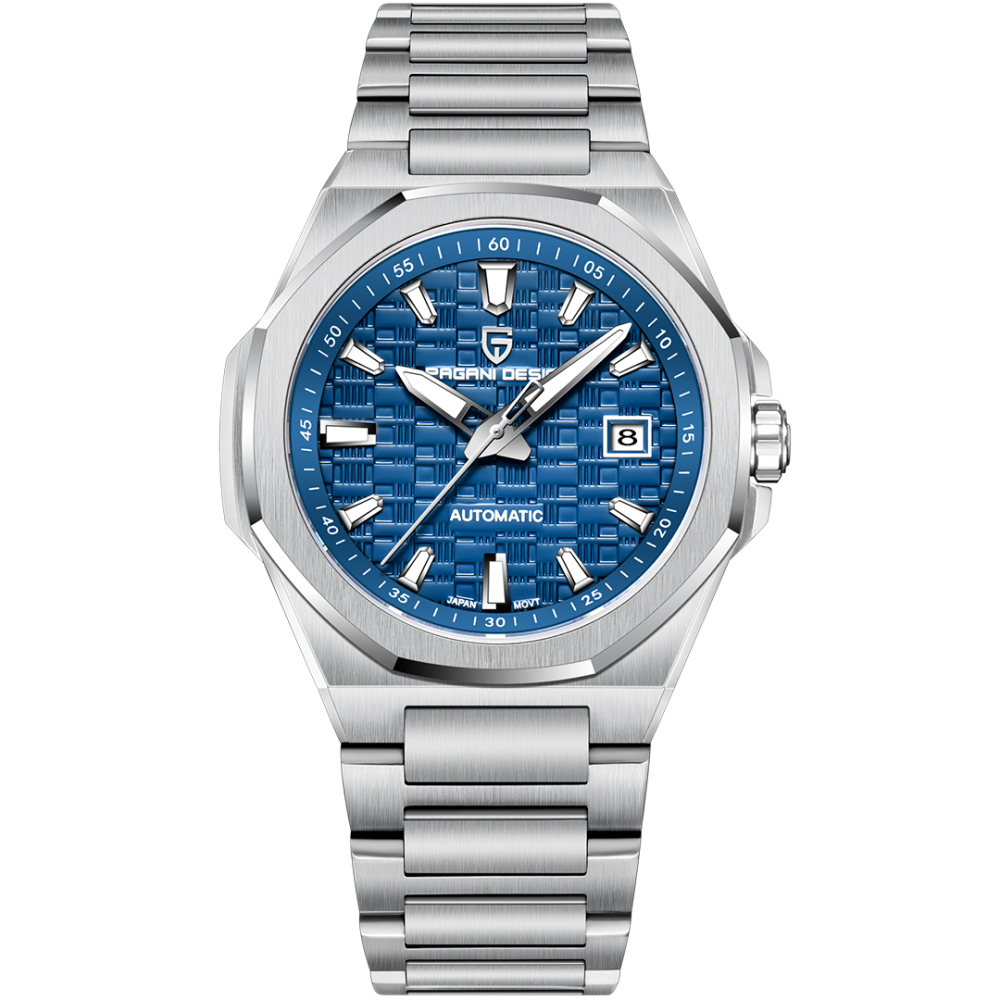 PAGANI DESIGN PD-YS023 New Automatic Men's Watch 40MM Full Stainless Steel Mechanical Sports Wrist Watch for Men, Synthetic Sapphire