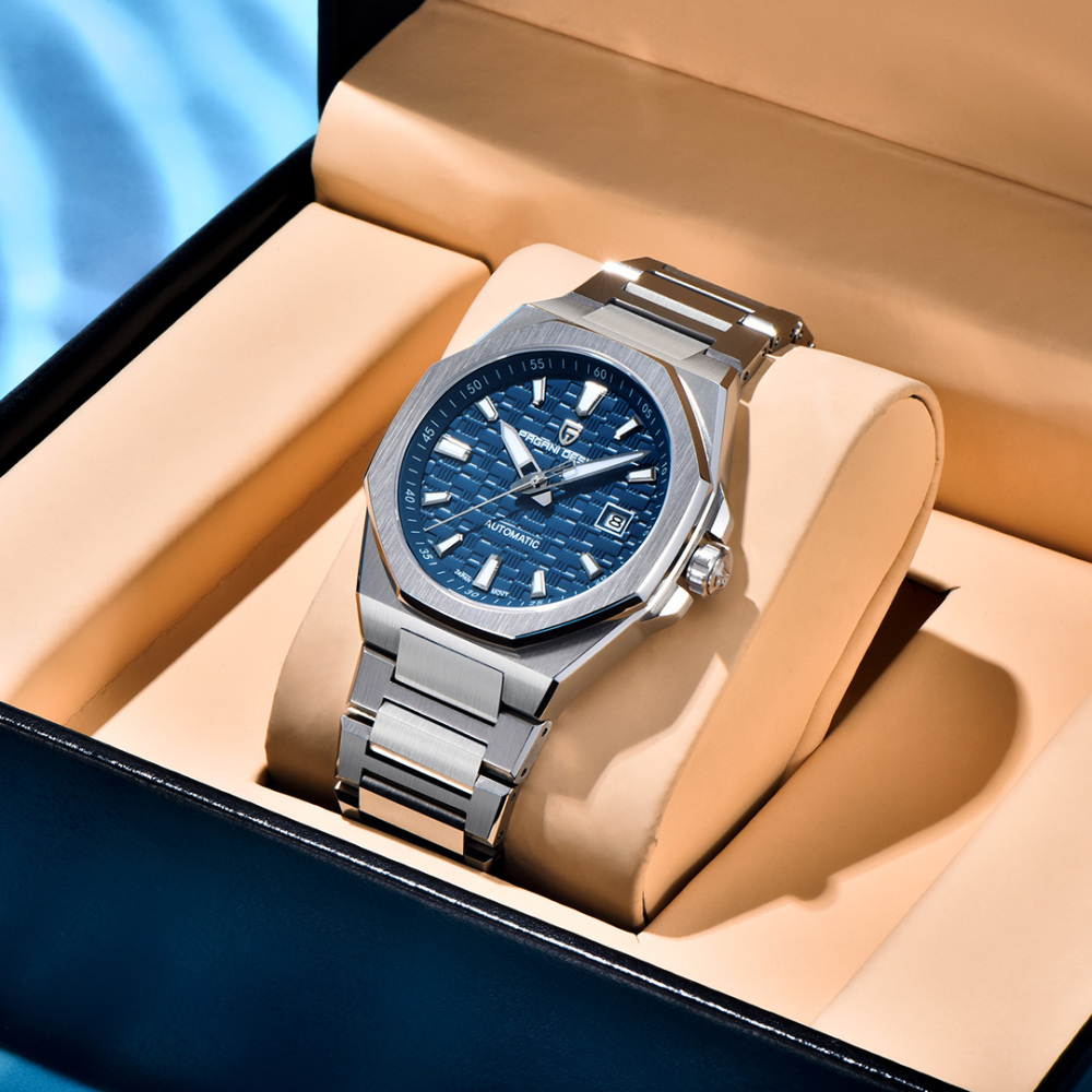 PAGANI DESIGN PD-YS023 New Automatic Men's Watch 40MM Full Stainless Steel Mechanical Sports Wrist Watch for Men, Synthetic Sapphire