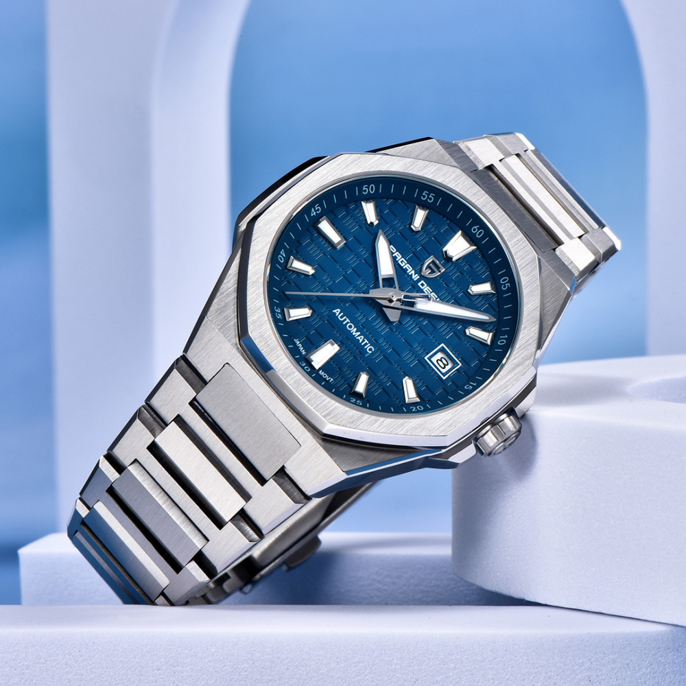 PAGANI DESIGN PD-YS023 New Automatic Men's Watch 40MM Full Stainless Steel Mechanical Sports Wrist Watch for Men, Synthetic Sapphire