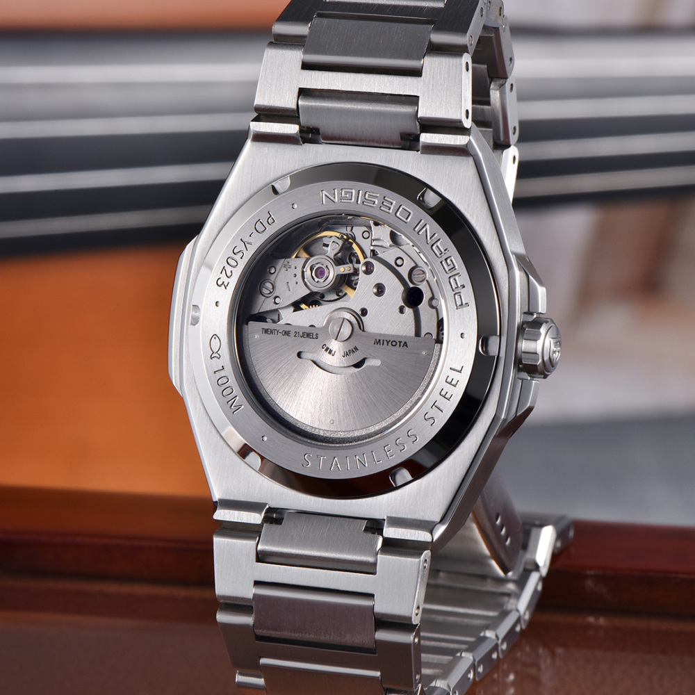 PAGANI DESIGN PD-YS023 New Automatic Men's Watch 40MM Full Stainless Steel Mechanical Sports Wrist Watch for Men, Synthetic Sapphire