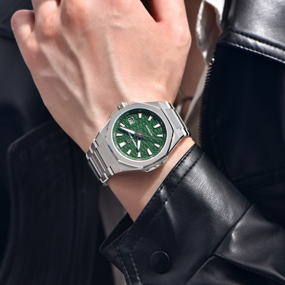 PAGANI DESIGN PD-YS023 New Automatic Men's Watch 40MM Full Stainless Steel Mechanical Sports Wrist Watch for Men, Synthetic Sapphire