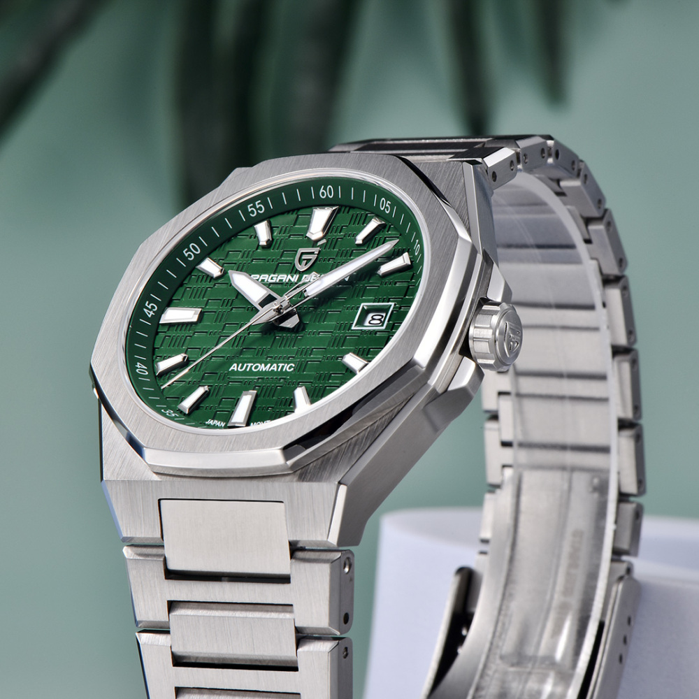 PAGANI DESIGN PD-YS023 New Automatic Men's Watch 40MM Full Stainless Steel Mechanical Sports Wrist Watch for Men, Synthetic Sapphire