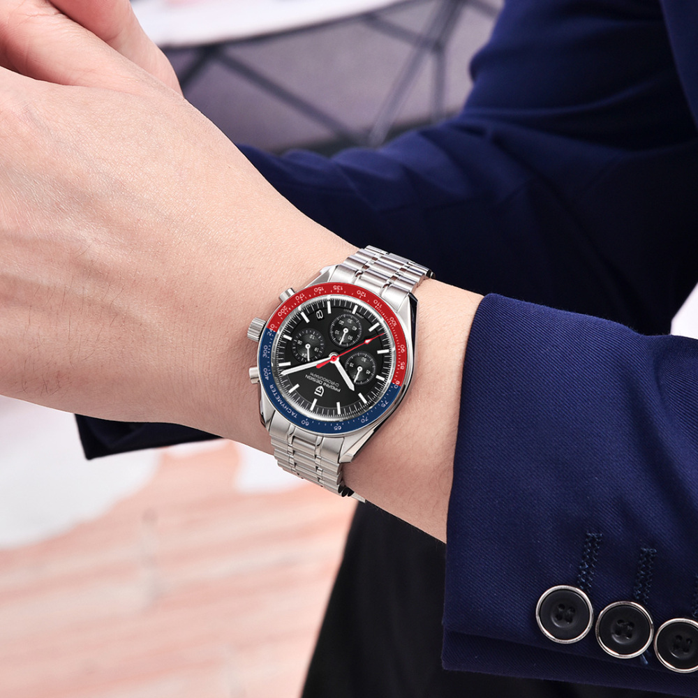 PAGANI DESIGN PD-1701 New Men's Quartz Watches New Release full Stainless Steel Waterproof Sports Chronograph Wrist Watch for Men