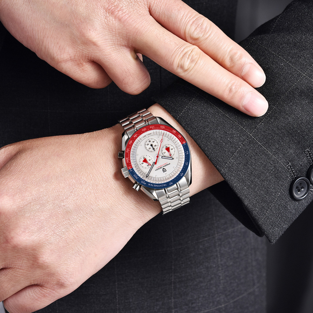 PAGANI DESIGN PD-1701 New Men's Quartz Watches New Release full Stainless Steel Waterproof Sports Chronograph Wrist Watch for Men