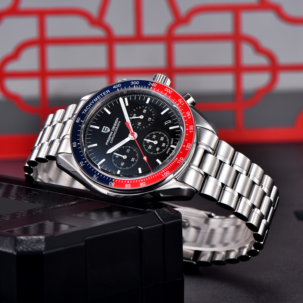 PAGANI DESIGN PD-1701 New Men's Quartz Watches New Release full Stainless Steel Waterproof Sports Chronograph Wrist Watch for Men
