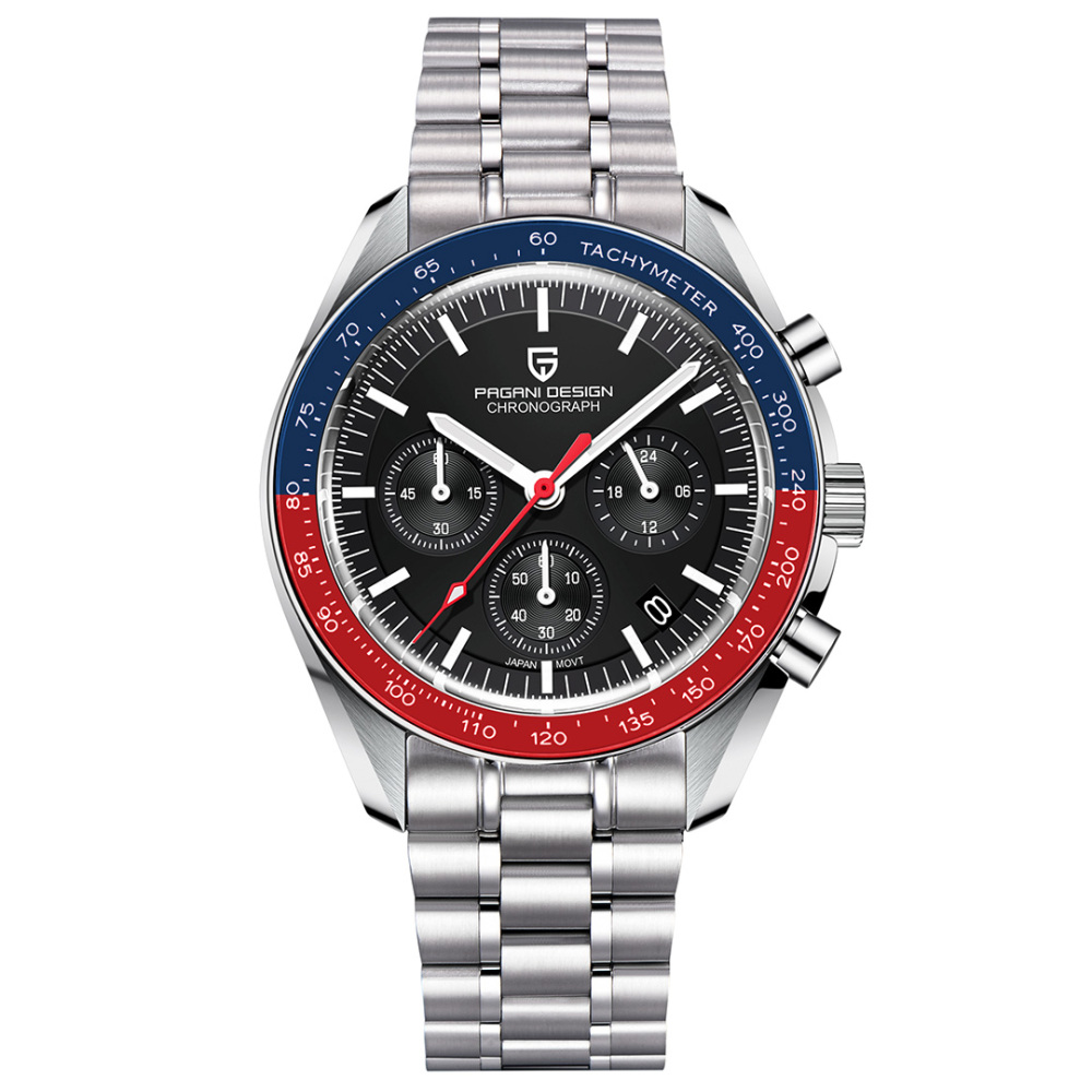 PAGANI DESIGN PD-1701 New Men's Quartz Watches New Release full Stainless Steel Waterproof Sports Chronograph Wrist Watch for Men