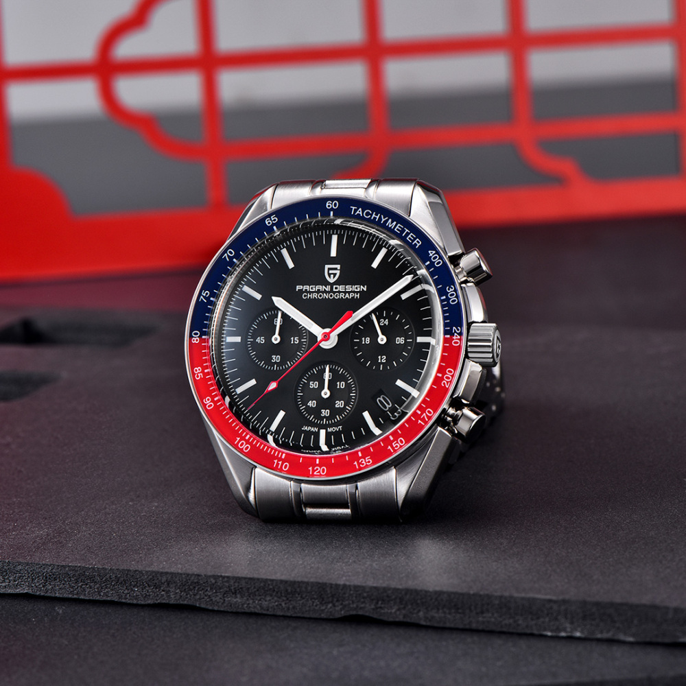 PAGANI DESIGN PD-1701 New Men's Quartz Watches New Release full Stainless Steel Waterproof Sports Chronograph Wrist Watch for Men
