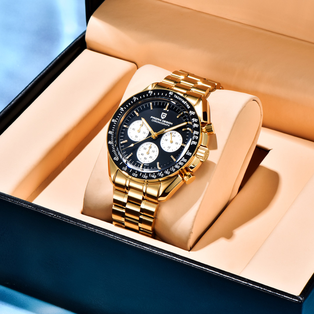 PAGANI DESIGN PD-1701 New Men's Quartz Watches New Release full Stainless Steel Waterproof Sports Chronograph Wrist Watch for Men